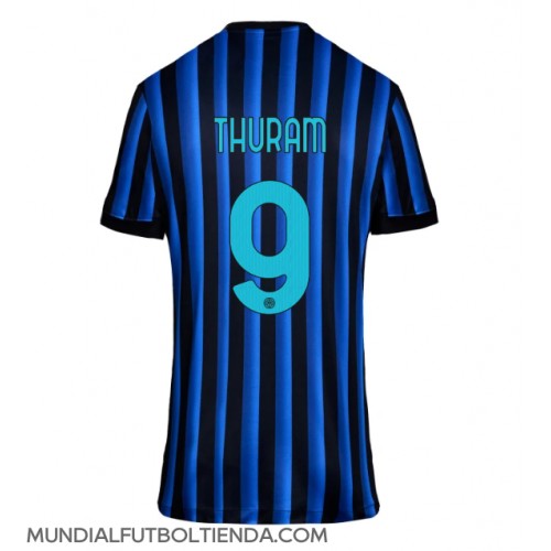 Camiseta Inter Milan Marcus Thuram #9 Primera Equipación Replica 2025-26 para mujer mangas cortas